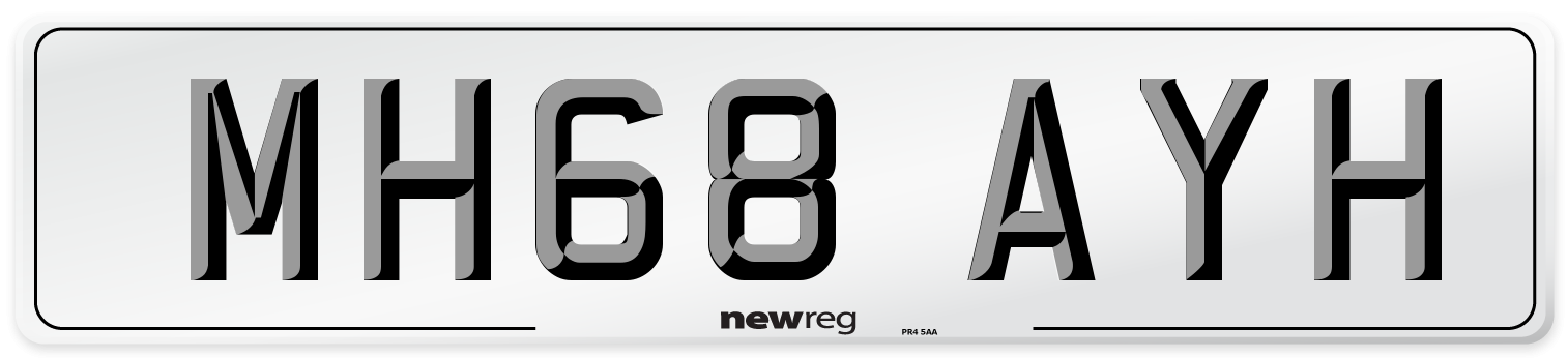 MH68 AYH Number Plate from New Reg